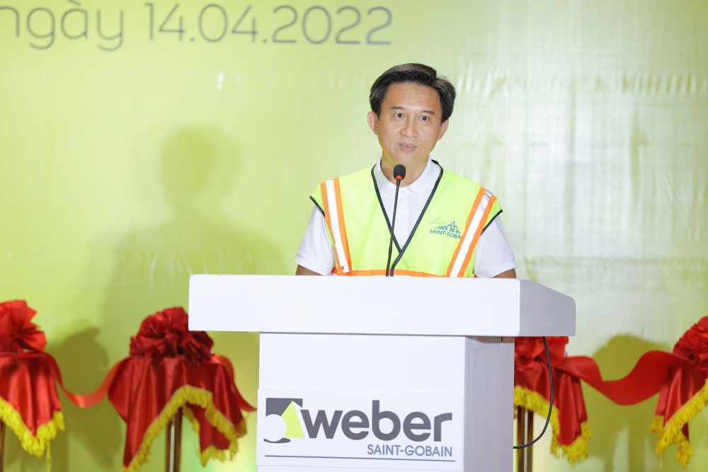 Ông Nguyễn Trường Hải, Tổng Giám đốc Saint-Gobain Việt Nam chia sẻ tại sự kiện khánh thành